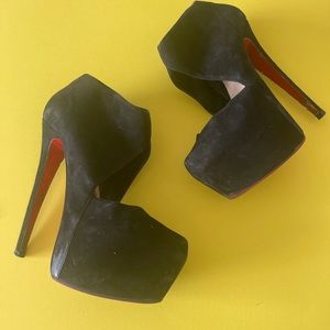 CHRISTIAN LOUBOUTIN black suede platforms